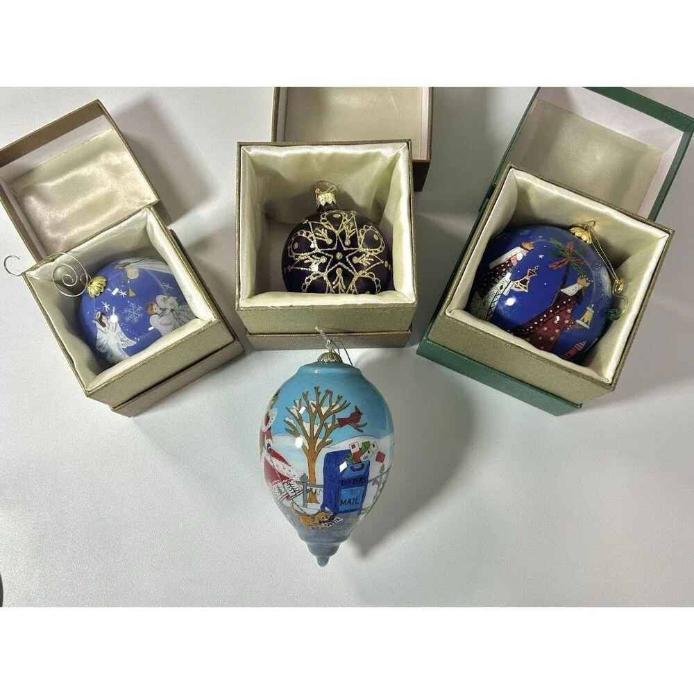 Lot, 4 Pier 1 Li Bien Christmas Ornaments Angels 3 Wisemen, Shopper Hand Painted